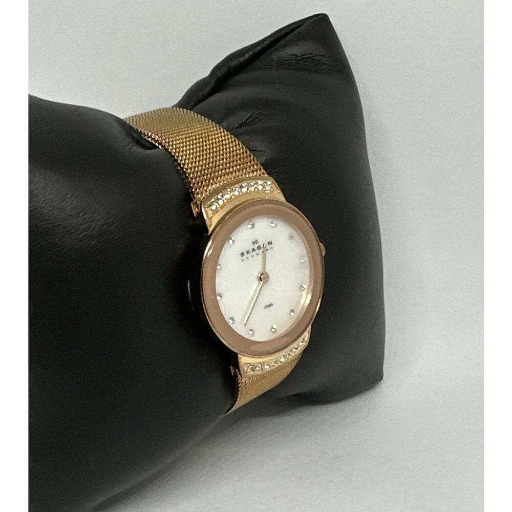 Skagen 812SRR Women's Gold Stainless Steel Mesh Analog Dial Quartz Watch HME712